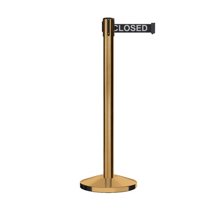 Montour Line Stanchion Belt Barrier Sat.Brass Post 9ft. Line.Belt ES400C-SB-THISLBW-90